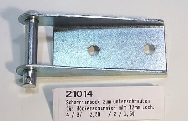 Unterschraubscharnierbock verzinkt mit 12mm Splintbolzen