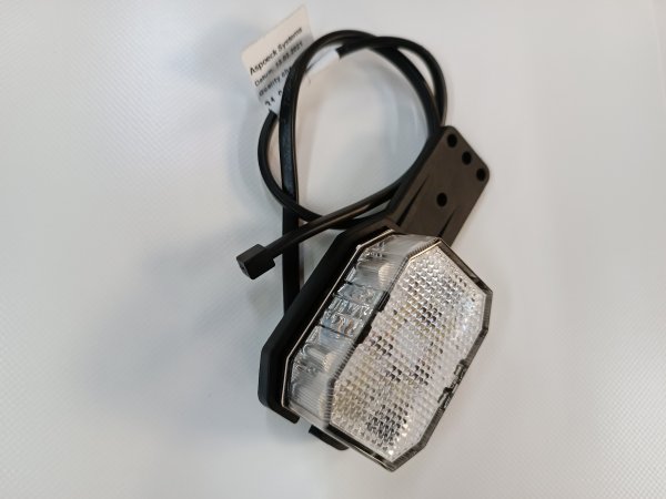 LED Umri�leuchte Flexipoint rot/weiss mit 0,5m DC-Kabel am Pendel-RECHTS