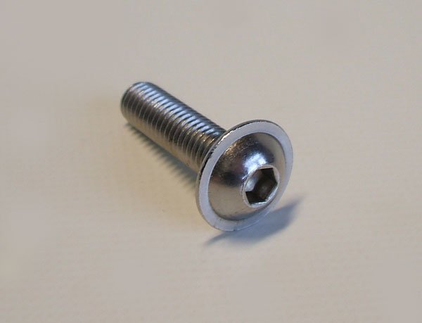 1x Linsenschraube m. Innen-6kt. und Flansch, M8x30mm